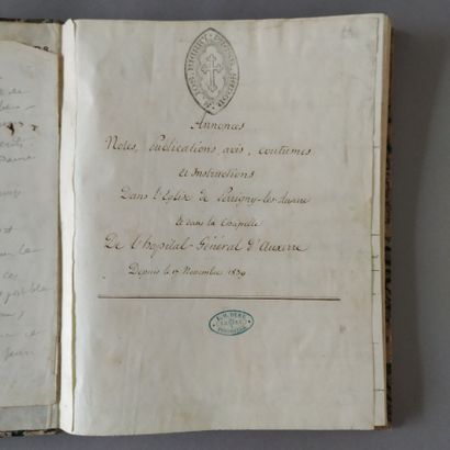 [Manuscript]. [Auxerre]. [DURU (Louis-Maximilien)]....