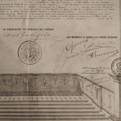 [Engraving]. [Freemasonry. Burgundy]. Constitutions...