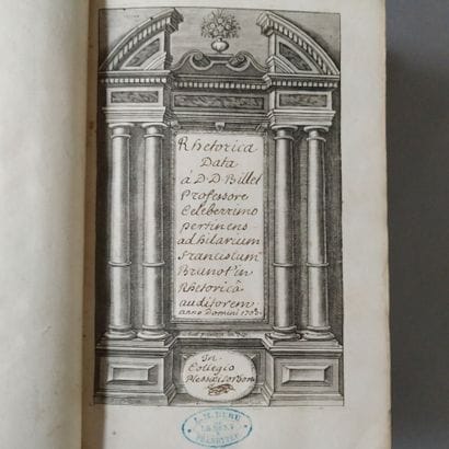 [Manuscript]. BILLET (Pierre). Rhetorica...