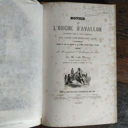 THIESSON (abbé). Notice sur l'orgue d'Avallon,...