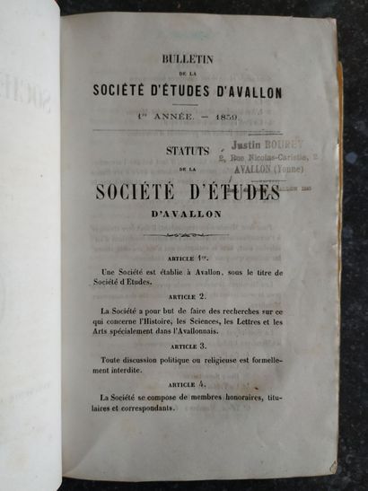 [Avallon]. BULLETIN of the Société d'Etudes...