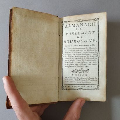 Almanach du parlement de Bourgogne for the...