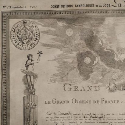[Engraving]. [Freemasonry. Burgundy]. Constitutions...