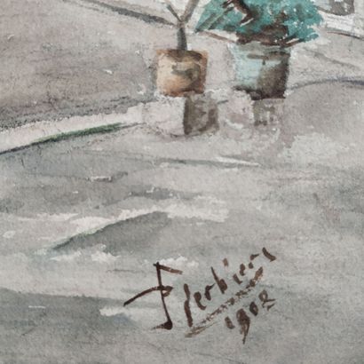 FIERBIERS (?), 1908 
Place de la mairie,...