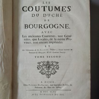 [Coutume. Bourgogne. 1742-1746]. LES COUTUMES...