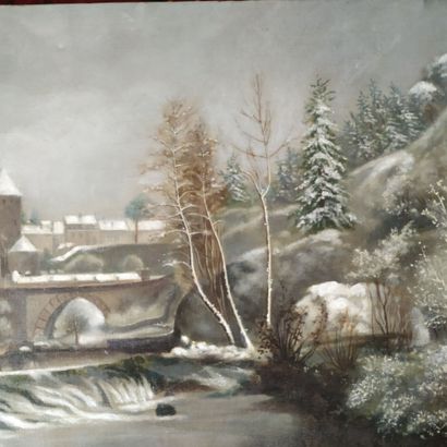 V. LECOUTAUX
Semur under the snow 
Oil on...
