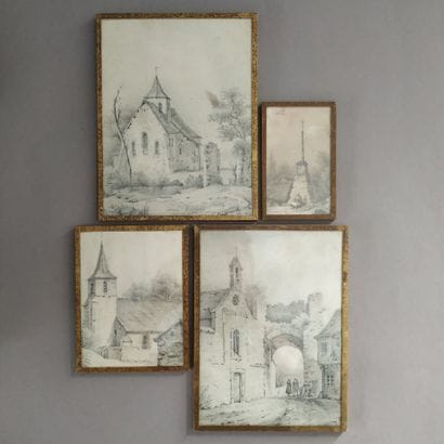 Victor PETIT (1817-1871)
Four regional landscapes:...