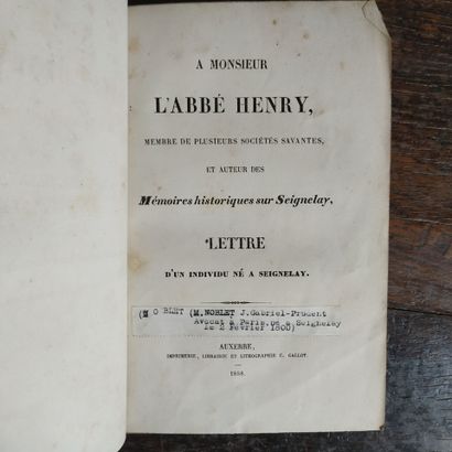 HENRY (V.-B.). Mémoires historiques sur la...
