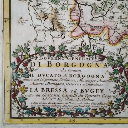 [Map of Burgundy]. CANTELLI (Giacomo). Governo...