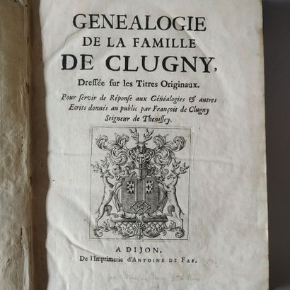 [CLUGNY (Etienne de)]. Genealogie de la famille...