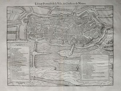 [Plan. Nevers]. LE VRAY portraict de la ville,...