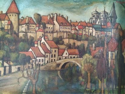 Édouard GOUJON
Semur-en-Auxois 
Oil on isorel...