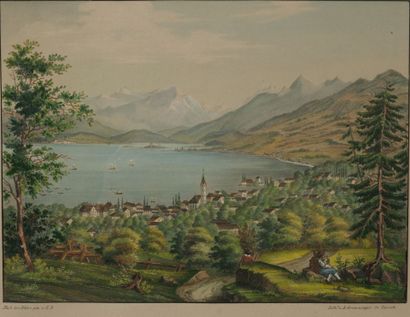 Swiss school. Lot including: - Chalet by...