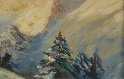 Guy LE FLORENTIN (20th century). Snow-covered...