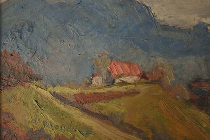 Paul MOSSU ( 1905-1987). Mountain village...