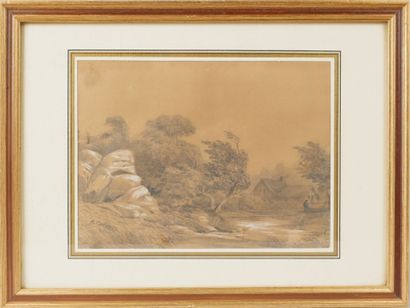 19th century school. Cottage by the River
Drawing...