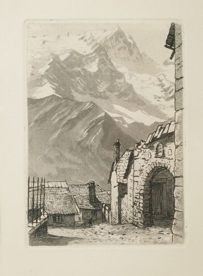 Joanny DREVET (1889-1969). Le Lautaret, Chalets...