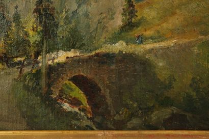 Joseph HUVEY (1844-1919). Landscape with...