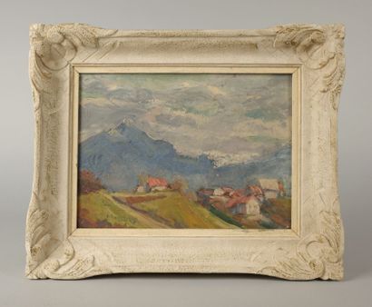 Paul MOSSU ( 1905-1987). Mountain village...