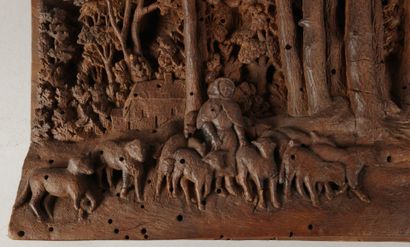 C PIEDNOIS. Shepherdess and her sheep in...