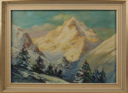 Guy LE FLORENTIN (20th century). Snow-covered...