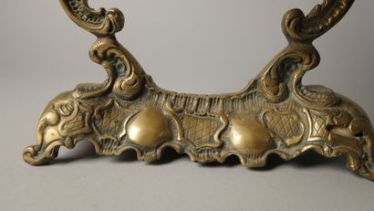 Psyché or table mirror in bronze with cherubs,...