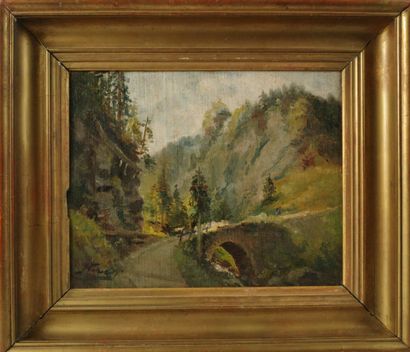 Joseph HUVEY (1844-1919). Landscape with...