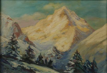 Guy LE FLORENTIN (20th century). Snow-covered...