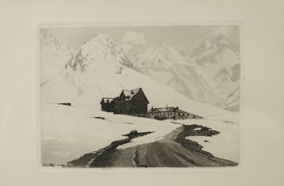Joanny DREVET (1889-1969). Le Lautaret, Chalets...
