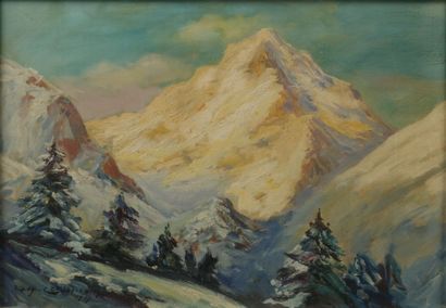 Guy LE FLORENTIN (20th century). Snow-covered...