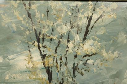 GAULTHIER (20th century). Snowy landscape,...