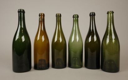 Six bottles, including two Champagne and...