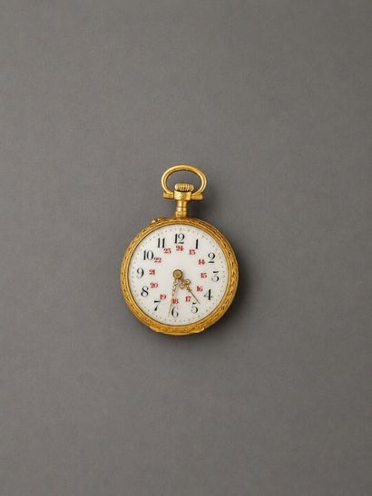 Pocket watch in 18K (750/000) yellow gold,...