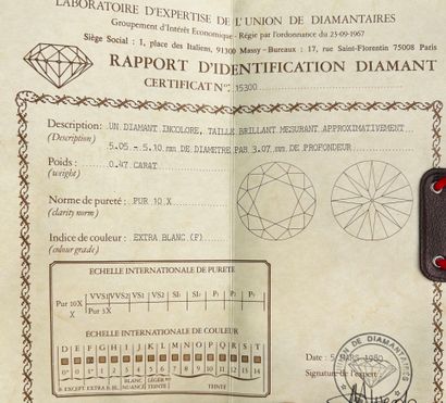 An investment diamond on paper, under seal,...