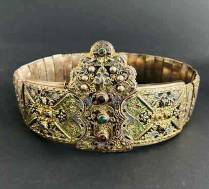 GREECE Gilt bronze and enameled wedding belt...
