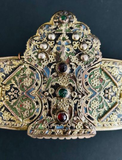 GREECE Gilt bronze and enameled wedding belt...
