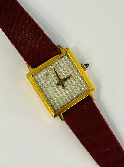Ladies' watch, square case in 14K (585/000)...