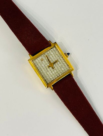 Ladies' watch, square case in 14K (585/000)...