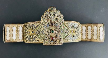 GREECE Gilt bronze and enameled wedding belt...