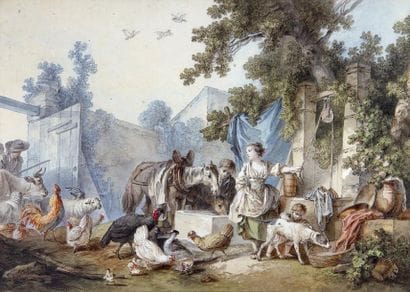 Jean Baptiste HUET (1745-1811)
Scène paysanne...