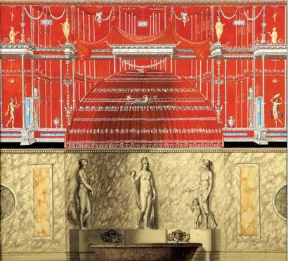 École ITALIENNE vers 1800
Salle de bain pompéienne...