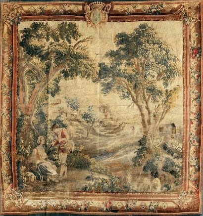 AUBUSSON
Tapisserie en laine et soie à décor...