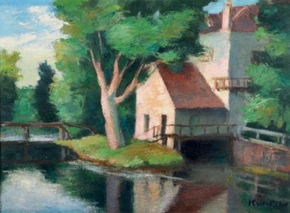 Charles KVAPIL (1884-1957)
Maison au bord...