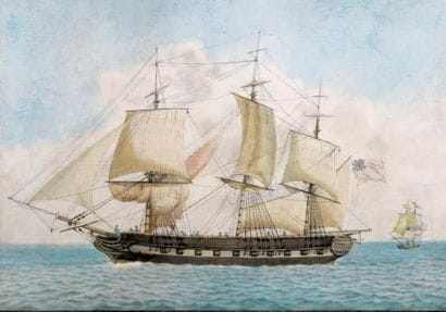 Jean Jerôme BAUGEAN (1764-1830)
Frégate anglaise...