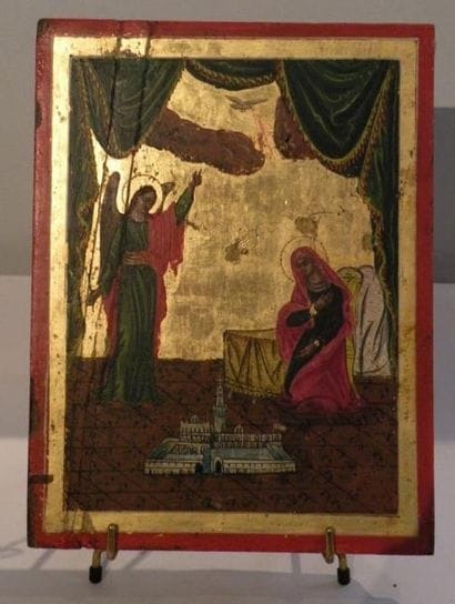 L'Annonciation Tempera sur bois. Moyen-Orient,...