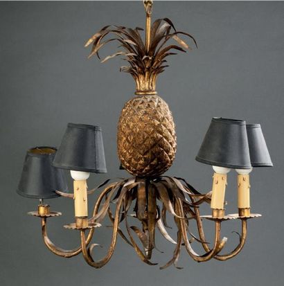 Attribué à BAGUES
Lustre à cinq bras de lumière...