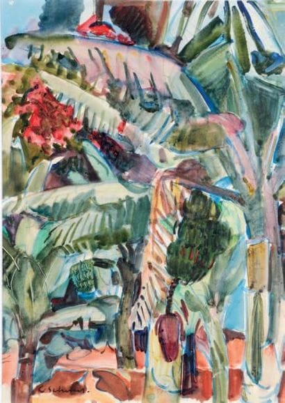 Cécile SCHERRER (1899-?)
La bananeraie Aquarelle....