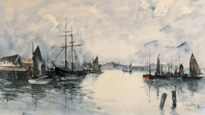 Fernand HERBO (1905-1995)
Le port de pêche...