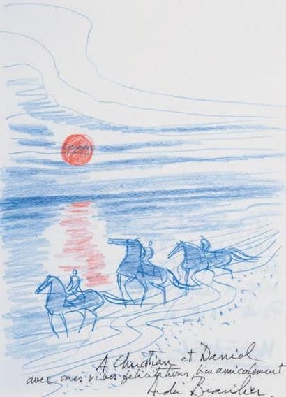 André BRASILIER (né en 1929)
Trois chevaux...