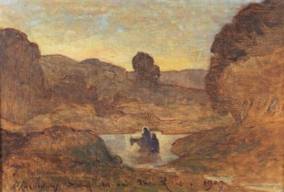 Henri HARPIGNIES (1819-1916)
La fuite en...